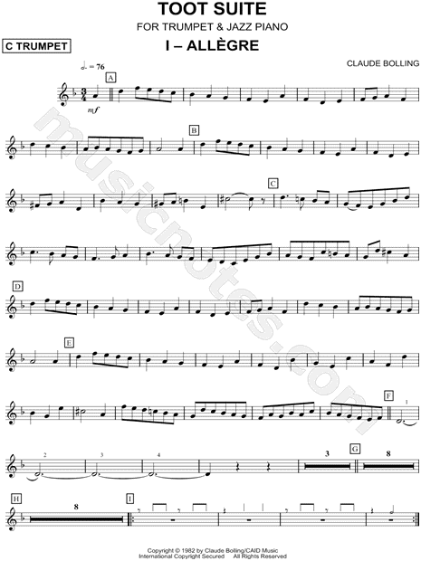 Collection: Toot Suite: I Allègre - C Trumpet, Piano, Bass & Percussion