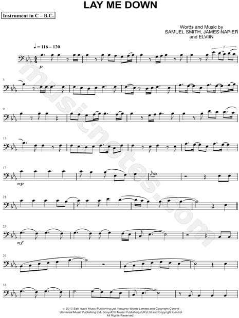 Collection: Lay Me Down - Bass Clef Instrument & Piano