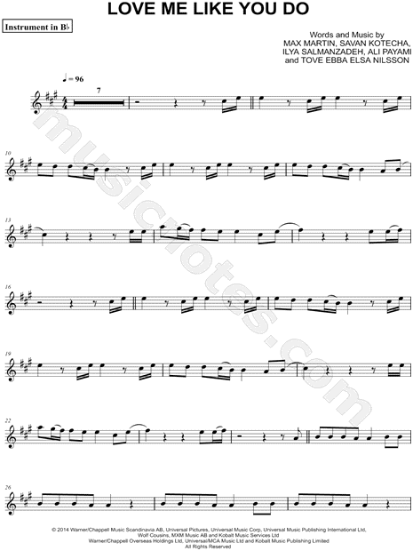 Collection: Love Me Like You Do - Bb Instrument & Piano