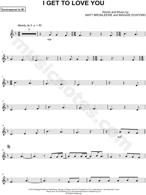 Collection: I Get to Love You - Bb Instrument & Piano