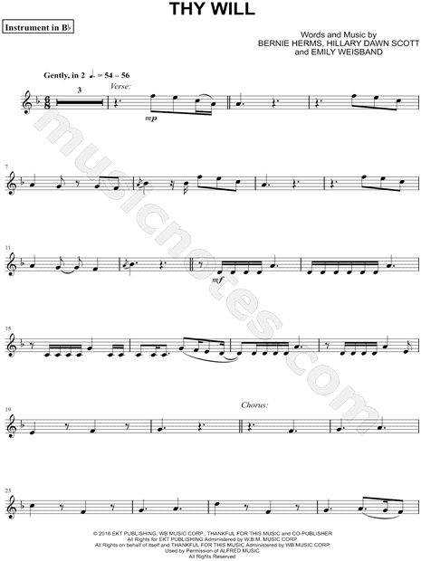 Collection: Thy Will - Bb Instrument & Piano