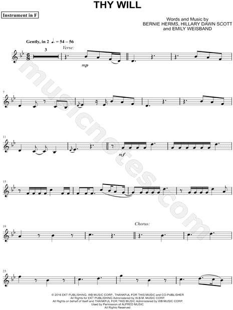 Collection: Thy Will - F Instrument & Piano