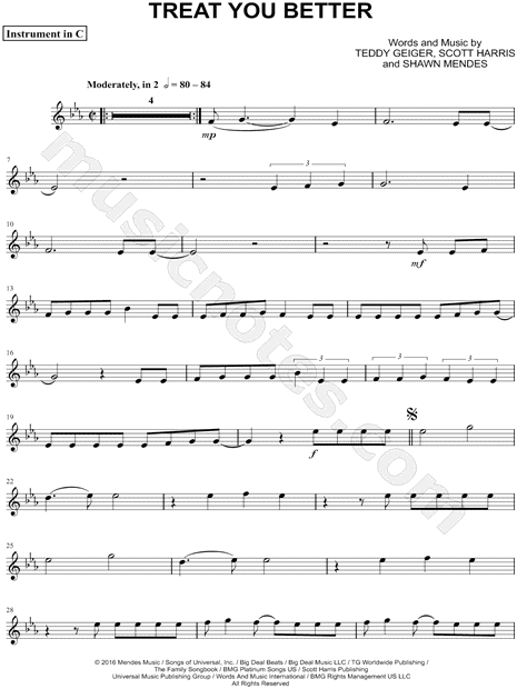 Collection: Treat You Better - C Instrument & Piano