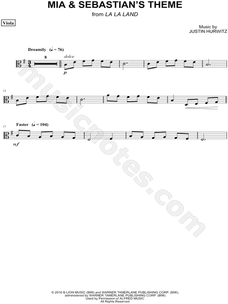 Collection: Mia & Sebastian's Theme - Viola & Piano
