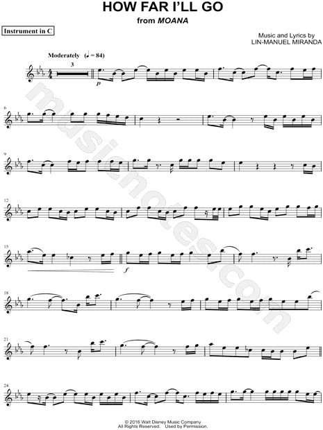 Collection: How Far I'll Go (Movie Version) - C Instrument & Piano