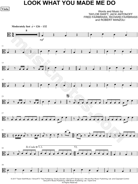 Collection: Look What You Made Me Do - Viola & Piano