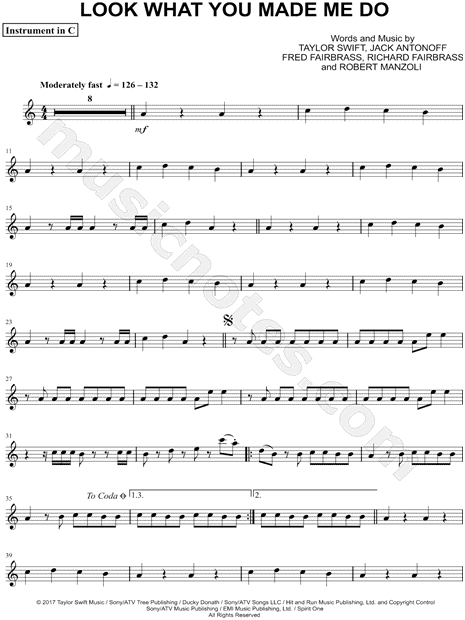 Collection: Look What You Made Me Do - C Instrument & Piano