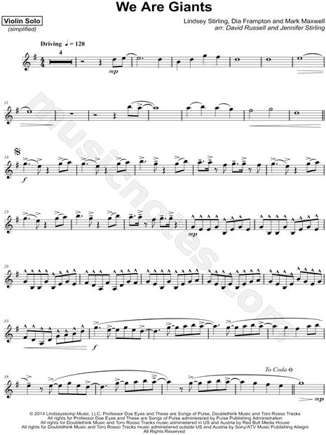 Collection: We Are Giants - Violin & Piano [Simplified Version]