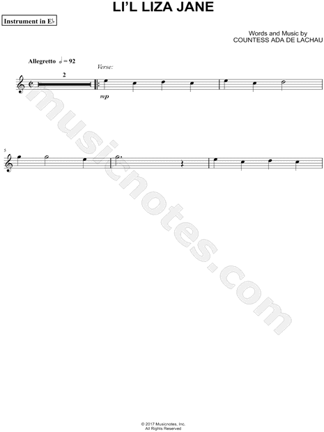 Collection: Li'l Liza Jane - Eb Instrument & Piano