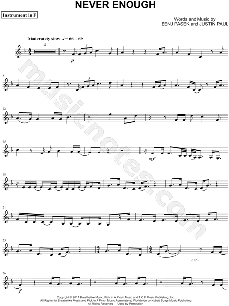 Collection: Never Enough - F Instrument & Piano