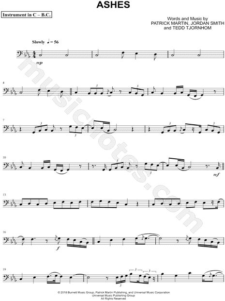 Collection: Ashes - Bass Clef Instrument & Piano