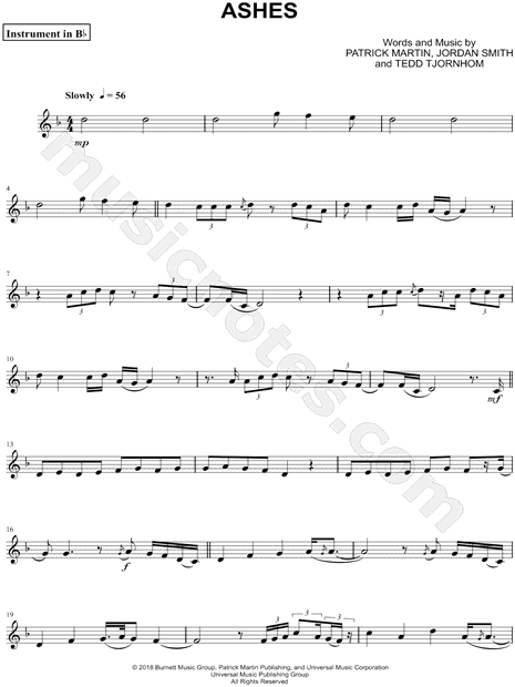Collection: Ashes - Bb Instrument & Piano