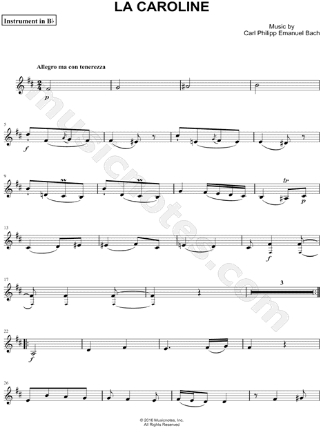 Collection: La Caroline, H. 98 - Bb Instrument & Piano