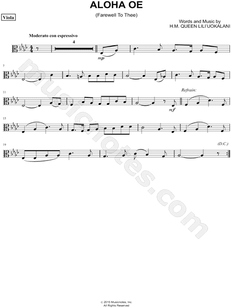 Collection: Aloha Oe - Viola & Piano