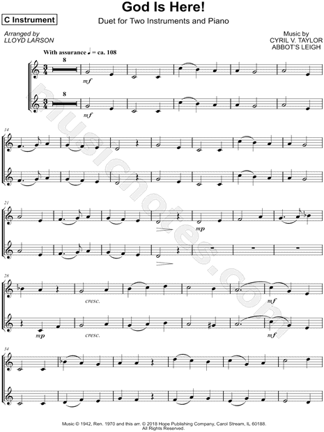 Collection: God Is Here! - C Instrument Duet & Piano