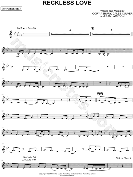 Collection: Reckless Love - F Instrument & Piano