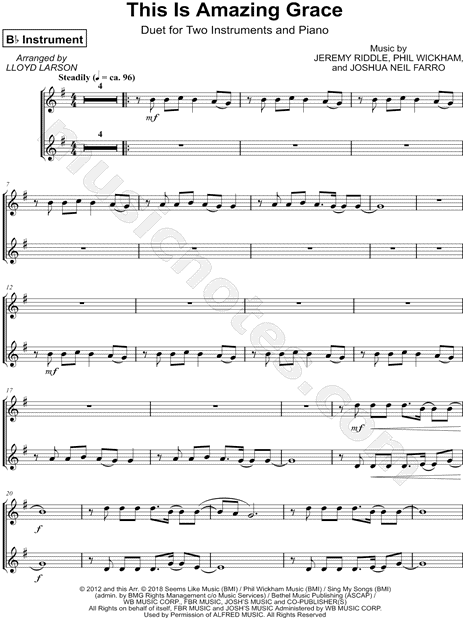 Collection: This Is Amazing Grace - Bb Instrument Duet & Piano