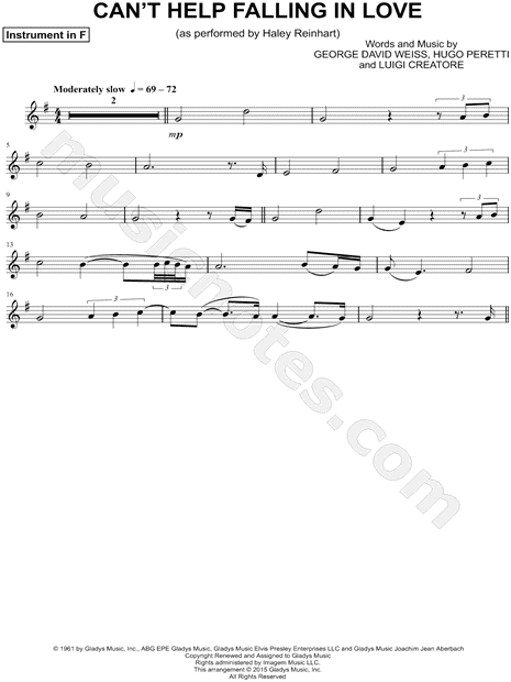Collection: Can't Help Falling in Love - F Instrument & Piano