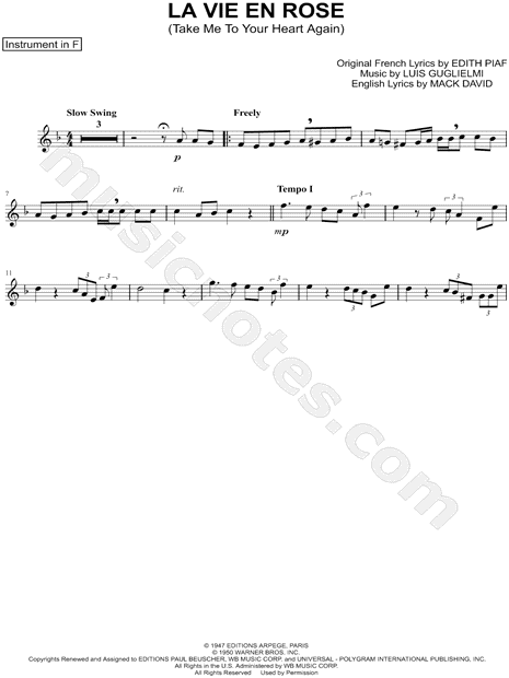 Collection: La Vie en rose - F Instrument & Piano