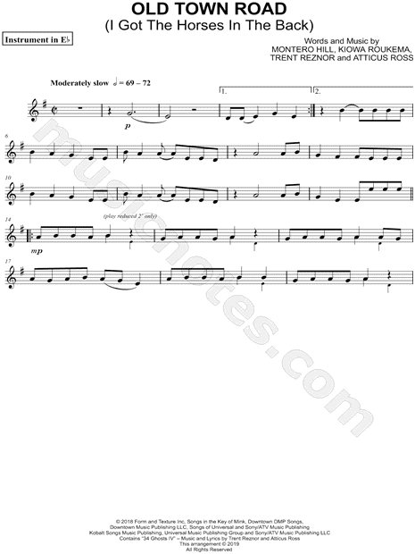 Collection: Old Town Road - Eb Instrument & Piano
