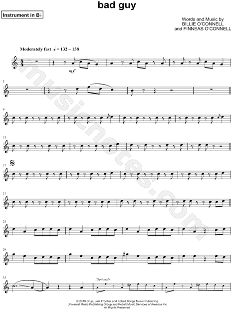 Collection: bad guy - Bb Instrument & Piano