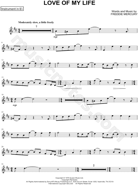 Collection: Love of My Life - Eb Instrument & Piano