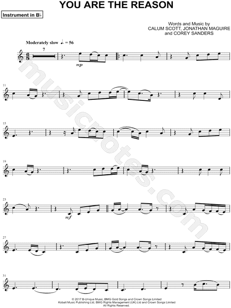 Collection: You Are the Reason - Bb Instrument & Piano
