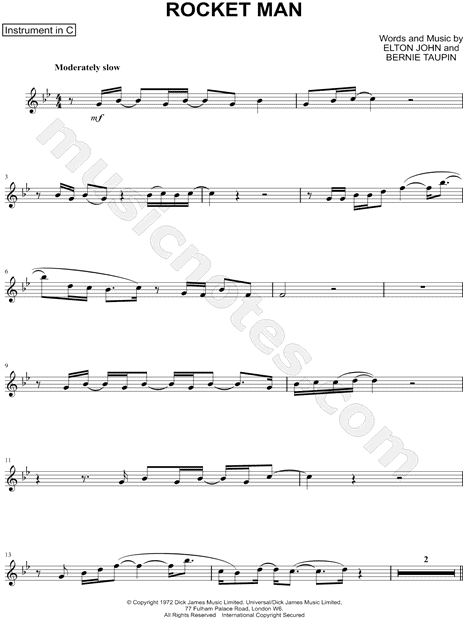 Collection: Rocket Man - C Instrument & Piano