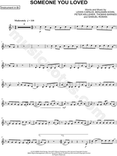 Collection: Someone You Loved - Bb Instrument & Piano