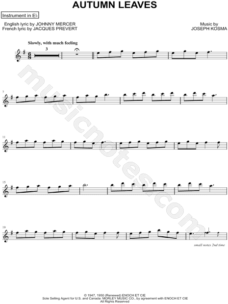 Collection: Autumn Leaves - Eb Instrument & Piano