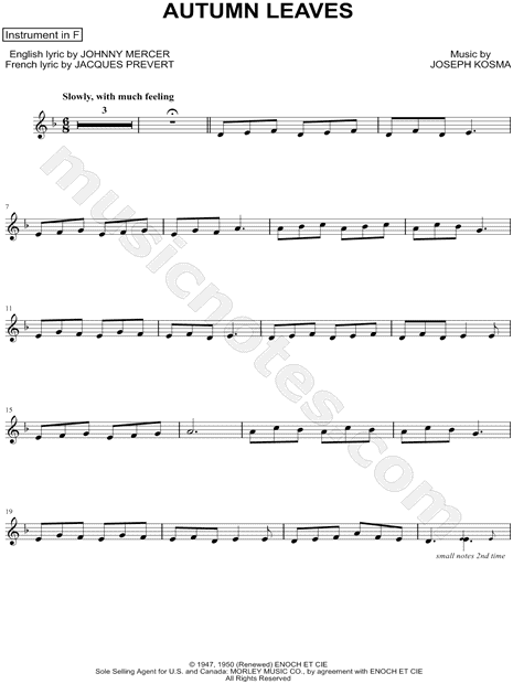 Collection: Autumn Leaves - F Instrument & Piano