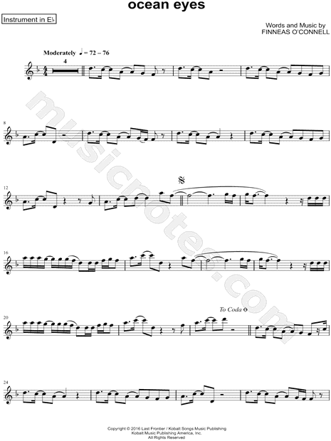 Collection: ocean eyes - Eb Instrument & Piano