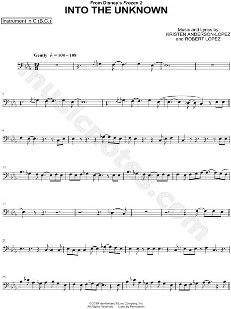 Collection: Into the Unknown - Bass Clef Instrument & Piano