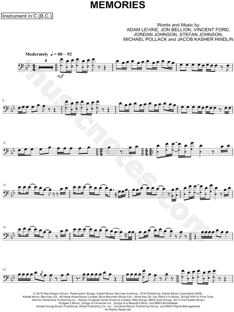 Collection: Memories - Bass Clef Instrument & Piano