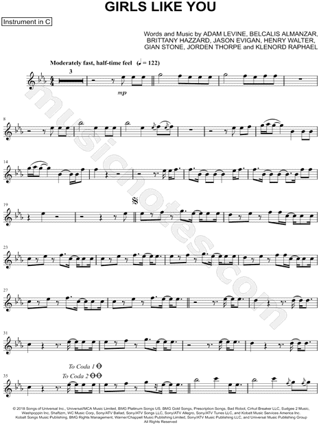 Collection: Girls Like You - C Instrument & Piano