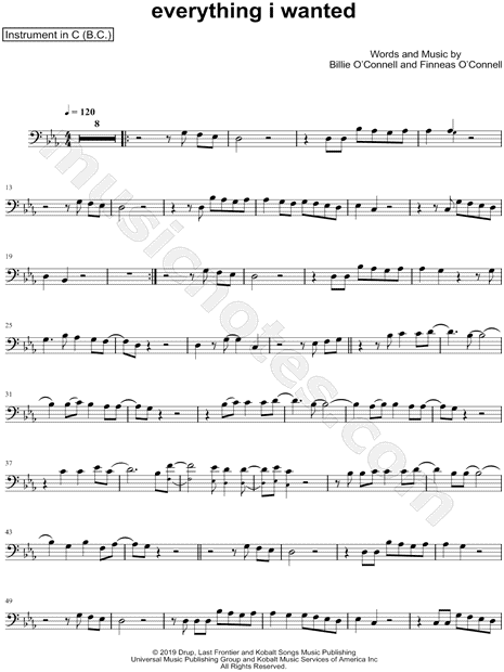 Collection: everything i wanted - Bass Clef Instrument & Piano