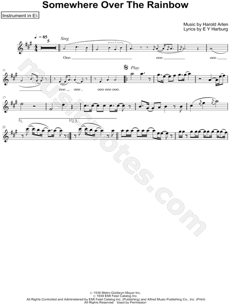 Collection: Over the Rainbow - Eb Instrument & Piano
