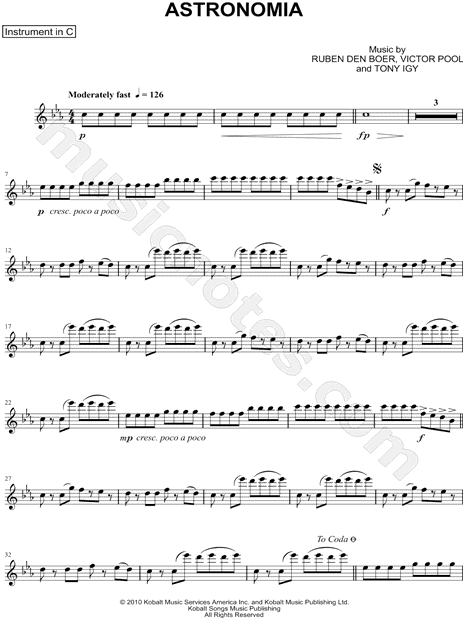 Collection: Astronomia (Coffin Dance Meme Song) - C Instrument & Piano