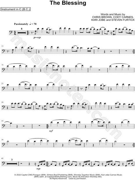 Collection: The Blessing - Bass Clef Instrument & Piano
