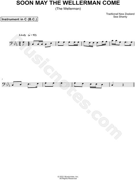 Collection: Soon May the Wellerman Come - Bass Clef Instrument & Piano