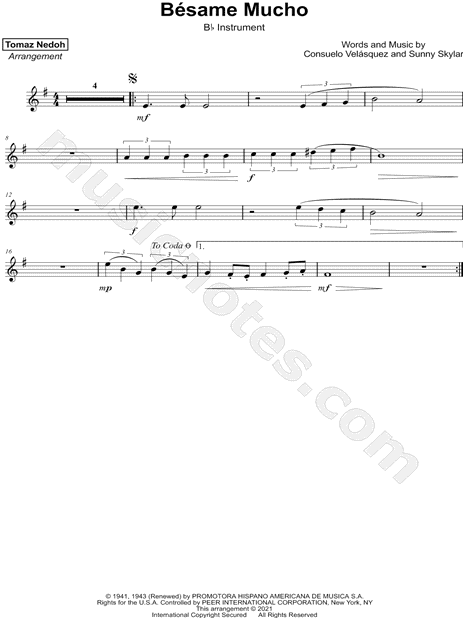 Collection: Bésame Mucho - Bb Instrument & Piano