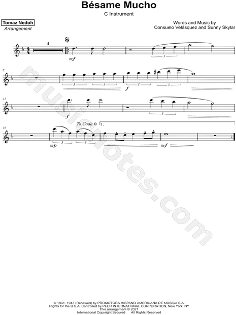 Collection: Bésame Mucho - C Instrument & Piano