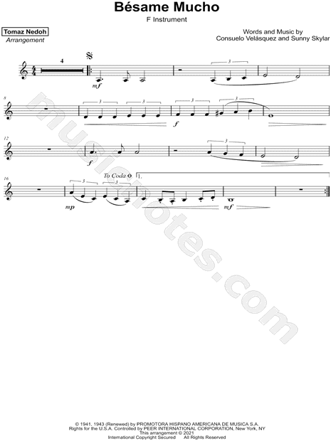 Collection: Bésame Mucho - F Instrument & Piano