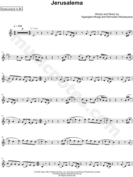 Collection: Jerusalema - Bb Instrument & Piano