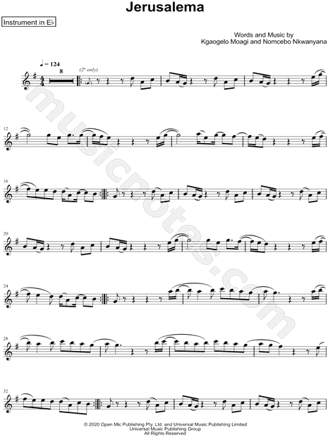 Collection: Jerusalema - Eb Instrument & Piano