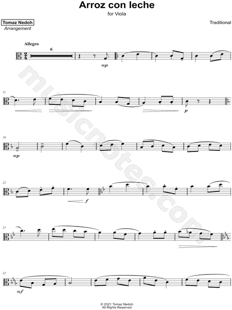 Collection: Arroz con Leche - Viola & Piano