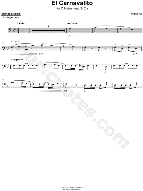 Collection: El Carnavalito - Bass Clef Instrument & Piano