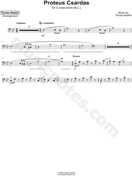 Collection: Proteus Csardas - Bass Clef Instrument & Piano