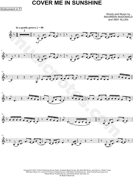 Collection: Cover Me in Sunshine - F Instrument & Piano