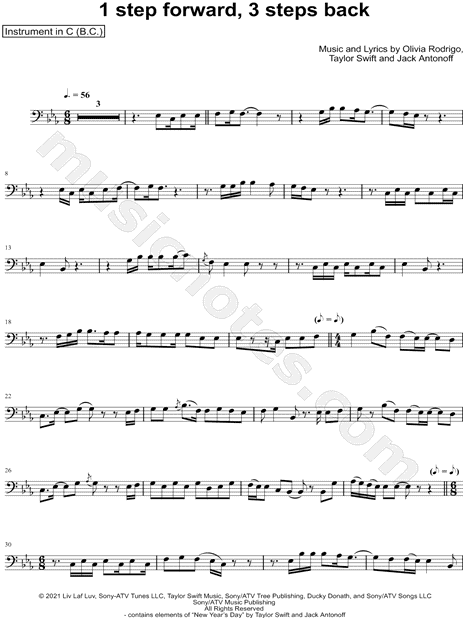 Collection: 1 step forward, 3 steps back - Bass Clef Instrument & Piano